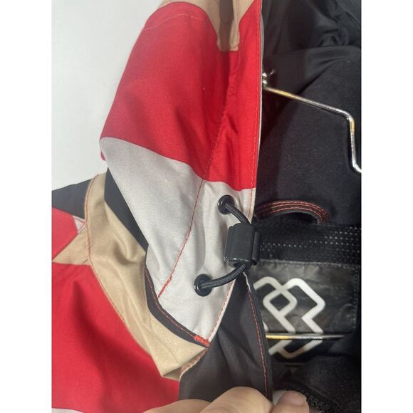 Special Blend Mens Snowboard Jacket Size Small Red Black Tan Color block Pockets - Picture 7 of 16